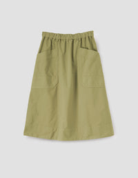 MHL. PATCH POCKET SKIRT | COTTON CANVAS SHIRTING | PALE GREEN