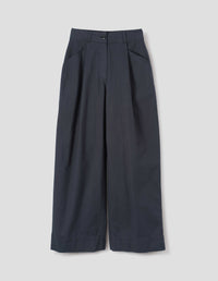 MHL. PLEAT POCKET TROUSERS | COARSE YARN COTTON | INK