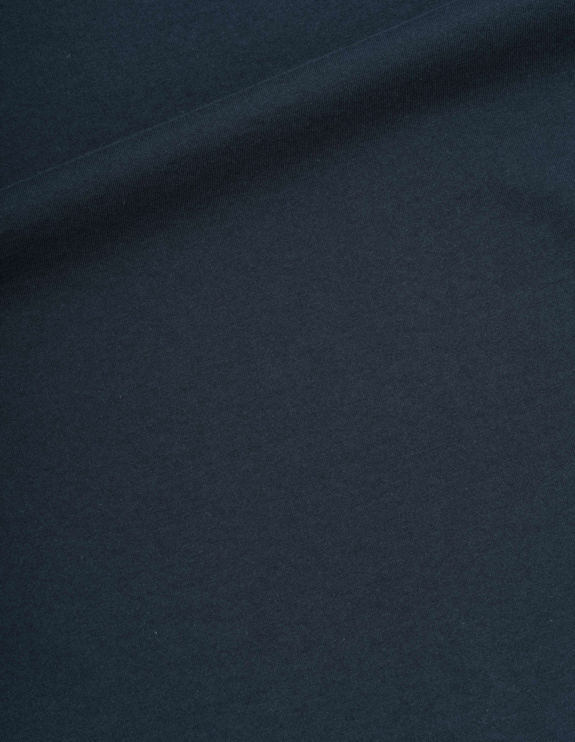 Dark navy blue lightweight dry jersey t-shirt dress, fabric swatch.