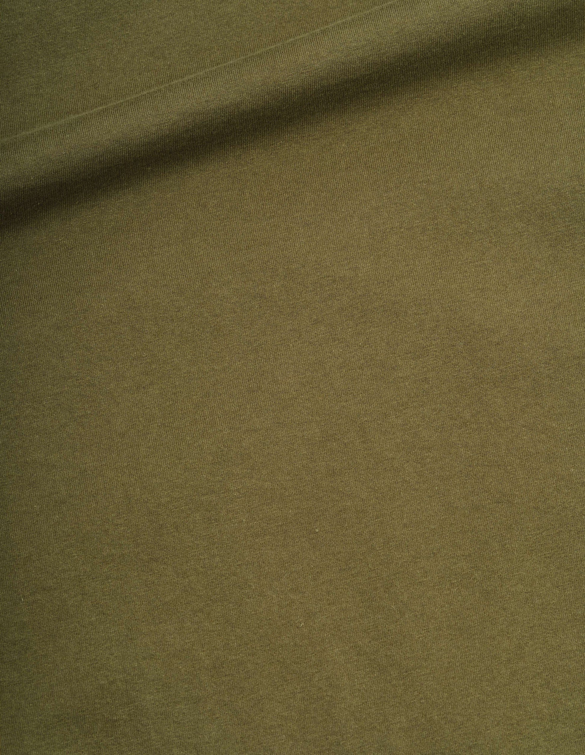 Brownish green lightweight dry jersey t-shirt dress, fabric swatch.