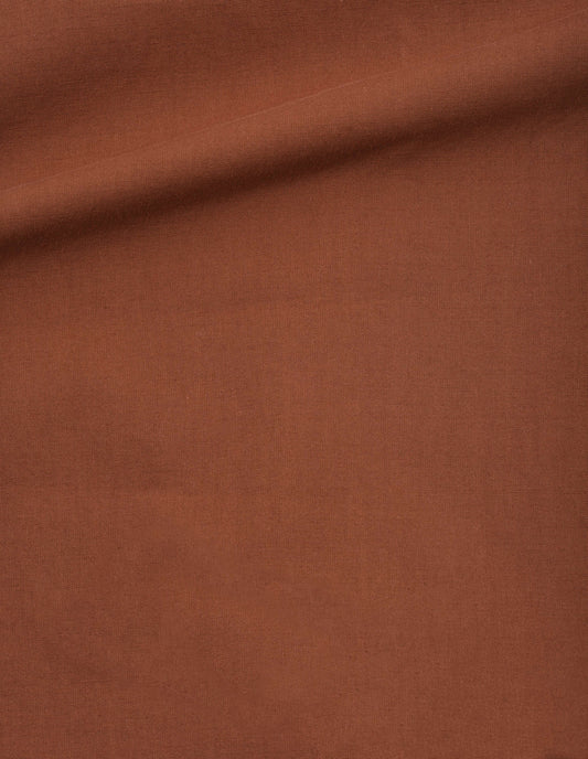 Dark orange light cotton plainweave shorts fabric swatch.