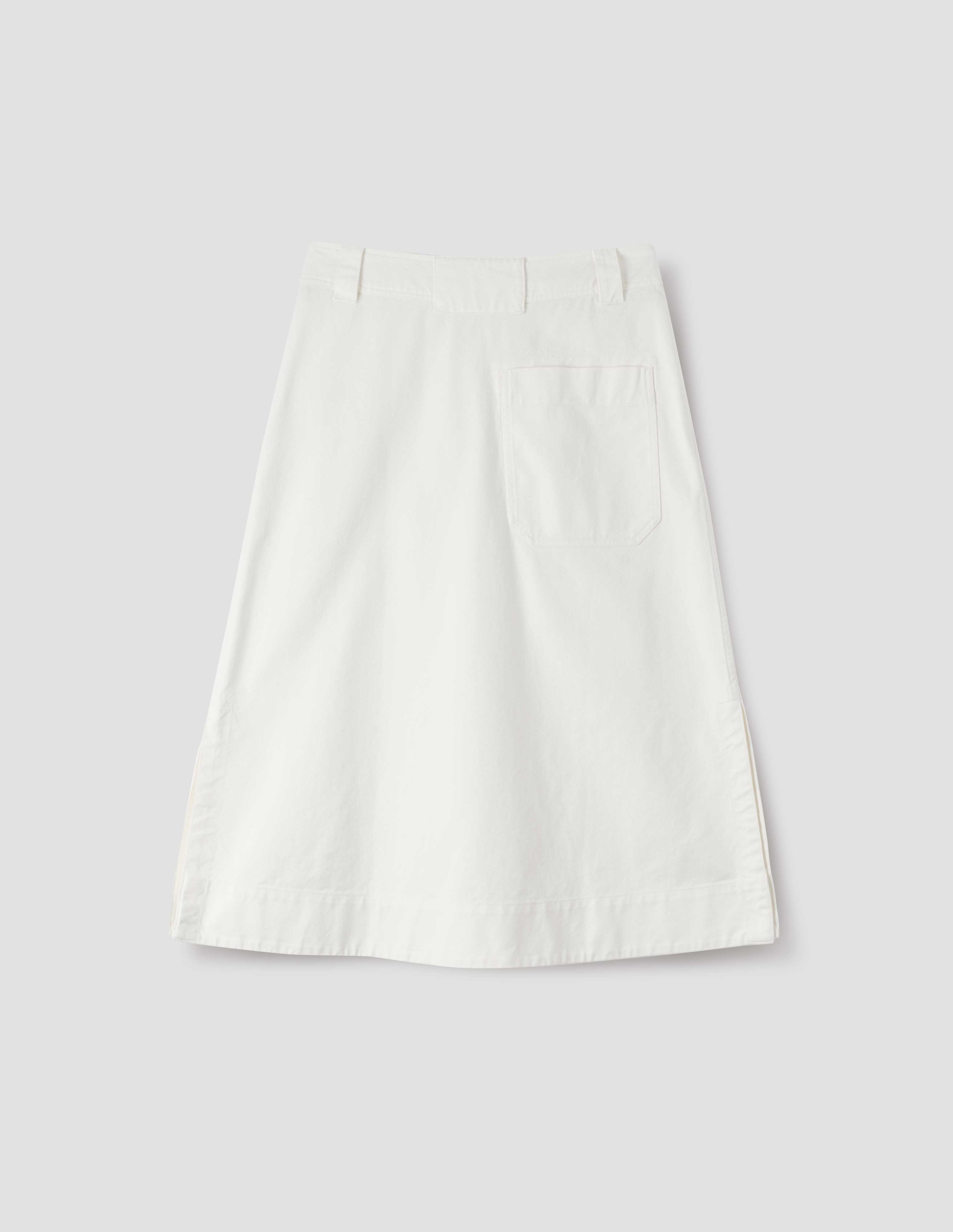 Off white soft cotton drill Side Vent Skirt | MHL. by Margaret Howell