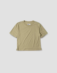 MHL. SIMPLE T SHIRT | ORGANIC COTTON LINEN JERSEY | PALE GREEN