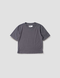 MHL. SIMPLE T SHIRT | ORGANIC COTTON LINEN JERSEY | SLATE BLUE