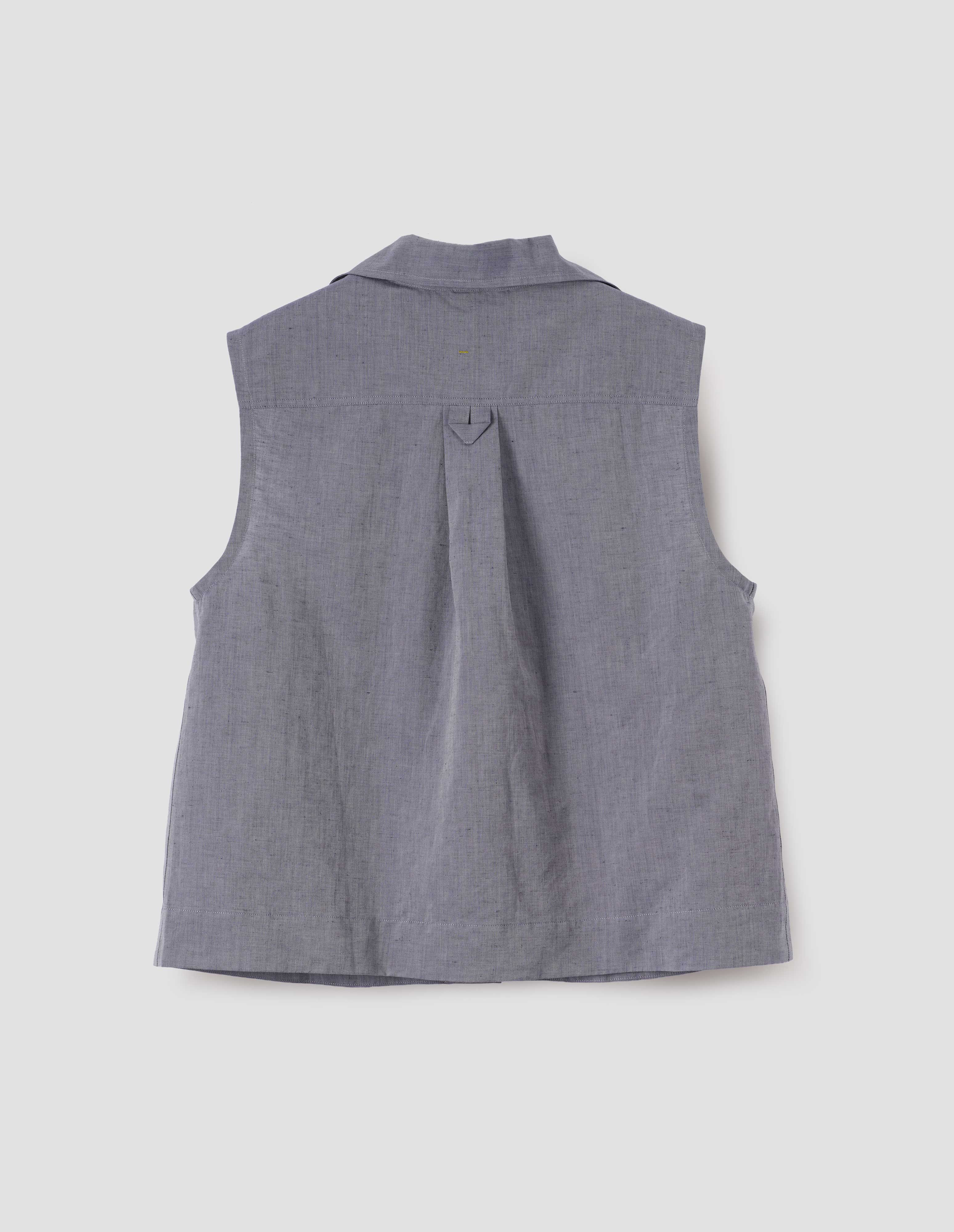 Blue cotton linen Sleeveless Sailor Shirt | MHL. by Margaret Howell