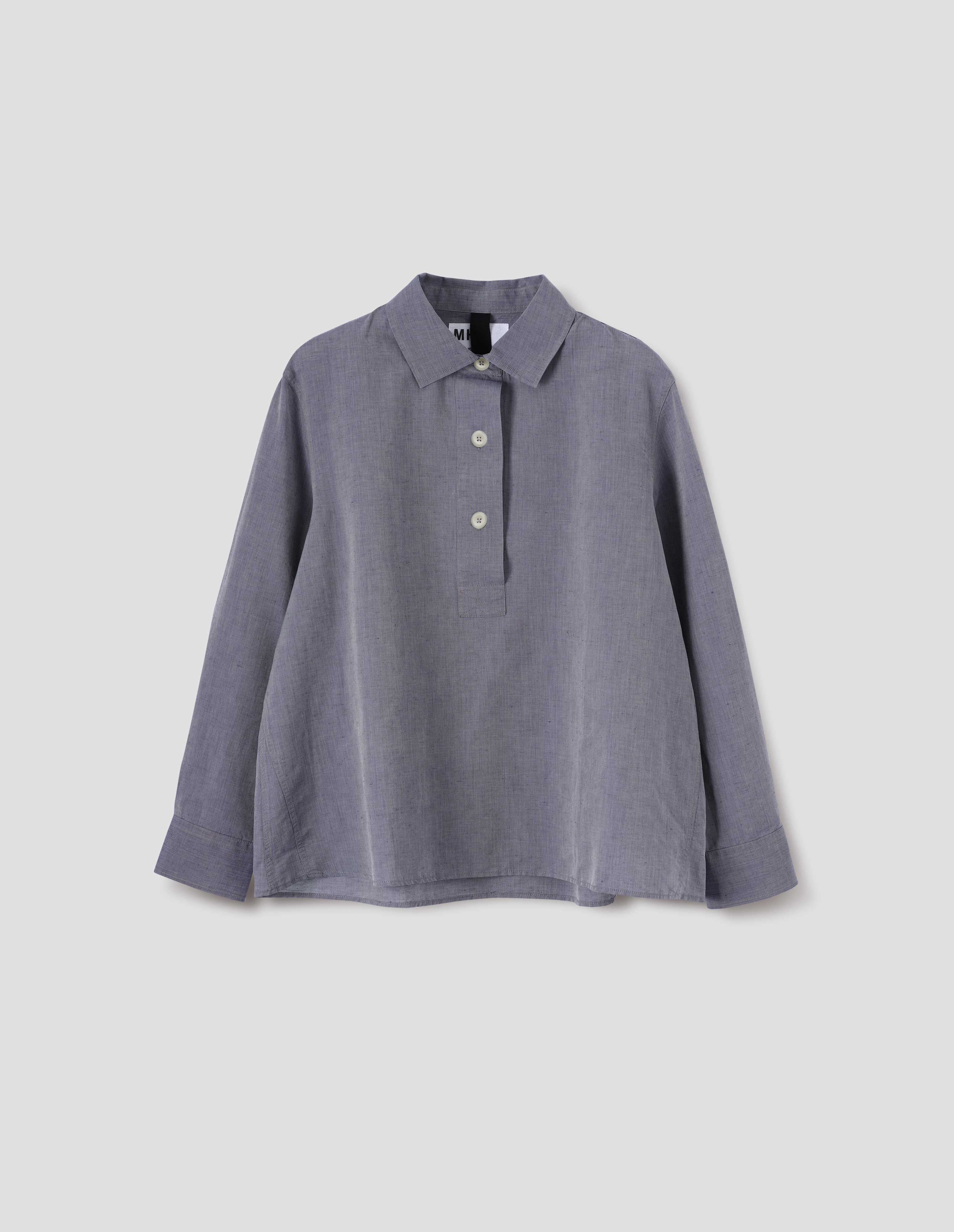 Storm blue cotton linen Swing Shirt | MHL. by Margaret Howell