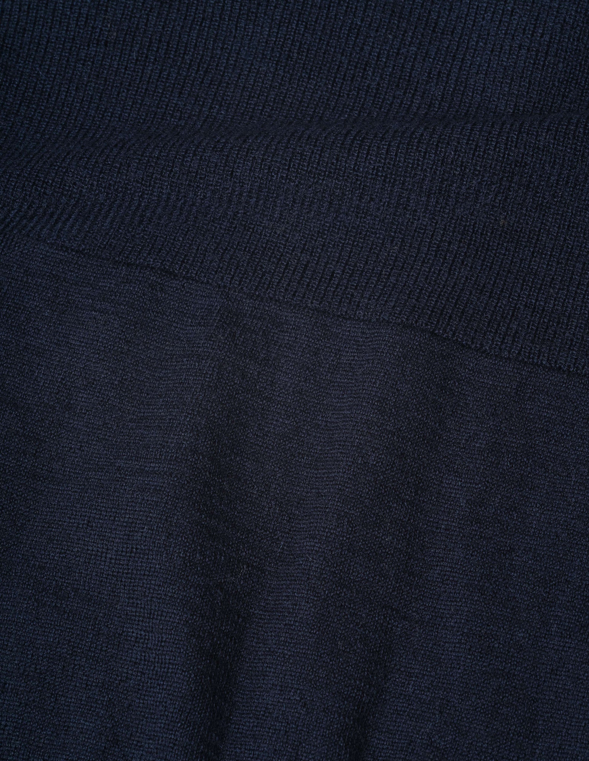 Dark navy blue wool textured cardigan, fabric swatch. 