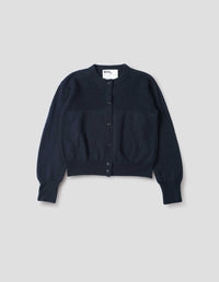 MHL. TEXTURED CARDIGAN | UTILITY WOOL | DARK NAVY