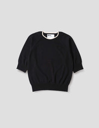 MHL. TIPPED CREW NECK T SHIRT | HEMP COTTON | BLACK