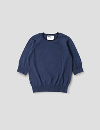 MHL. TIPPED CREW NECK T SHIRT | HEMP COTTON | WORKWEAR BLUE