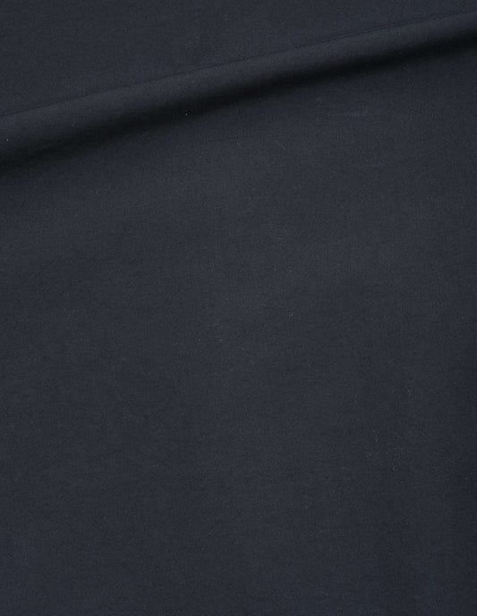 Black denim plainweave dress, fabric swatch. 