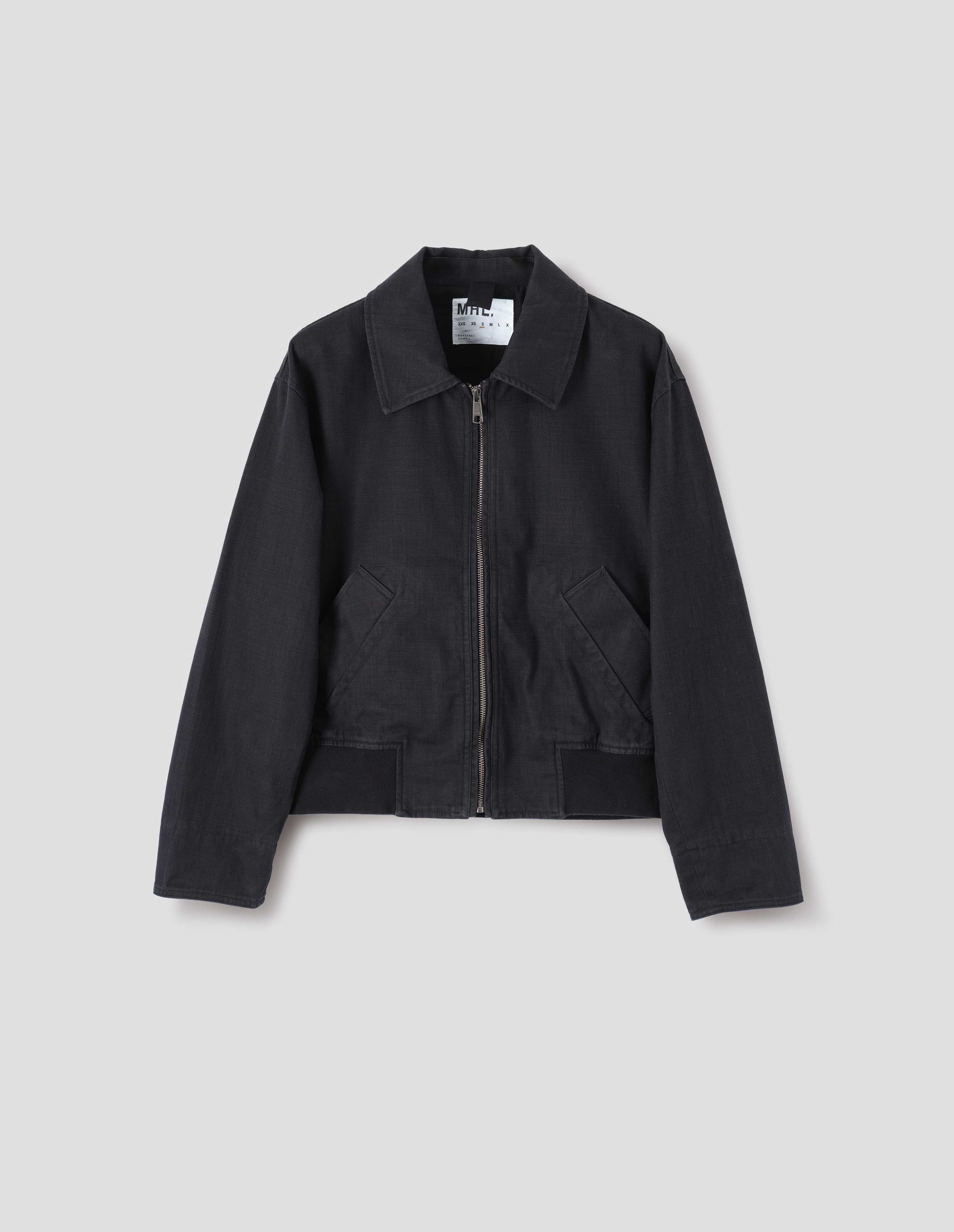 Indigo twill Zip Up Bomber Jacket | MHL. by Margaret Howell