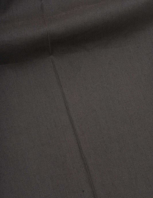 Brownish green linen silk trousers, fabric swatch.