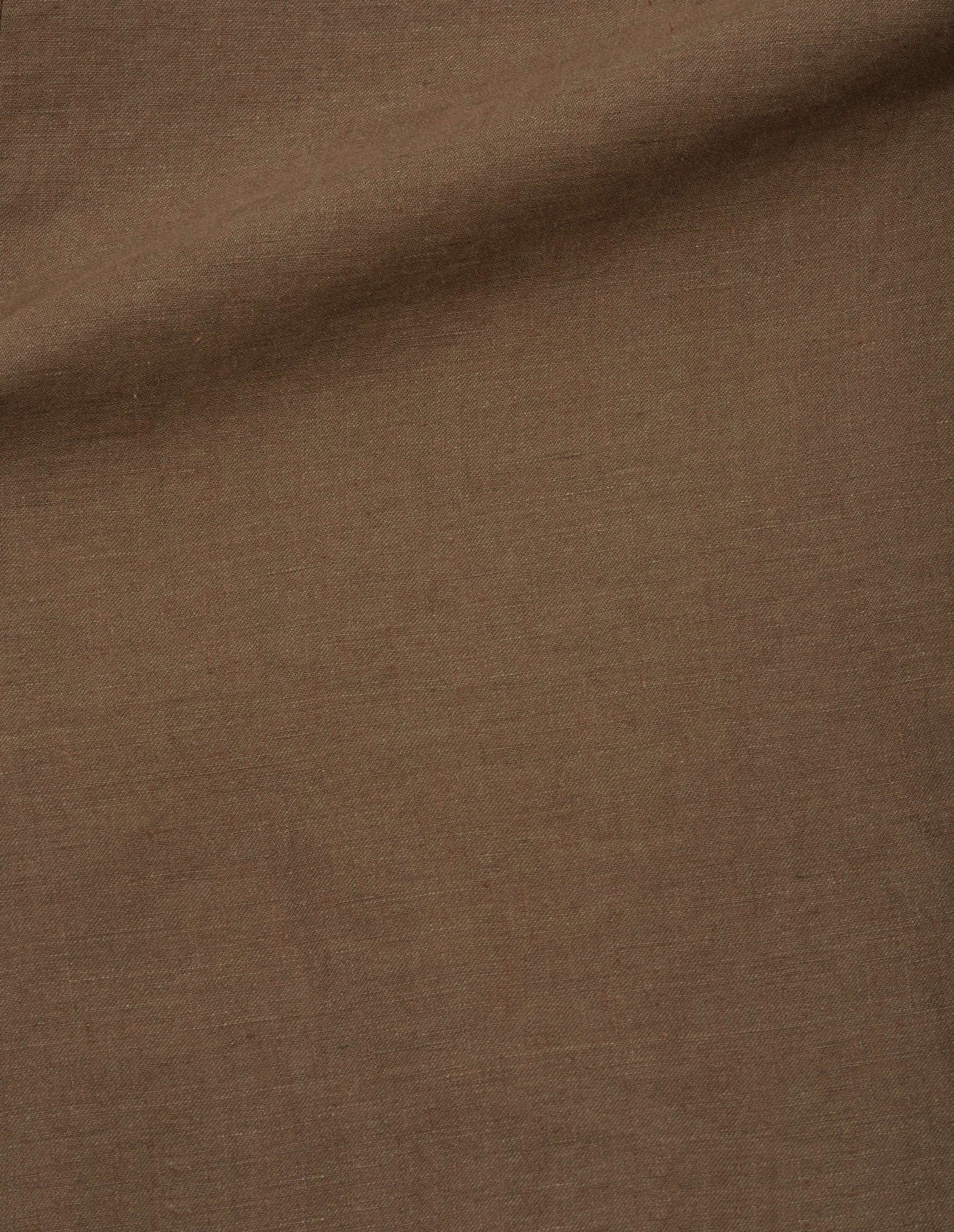 Brown linen trousers, fabric swatch.