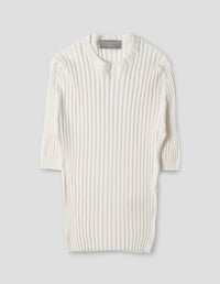 RIBBED T SHIRT | FINE WOOL COTTON | ECRU