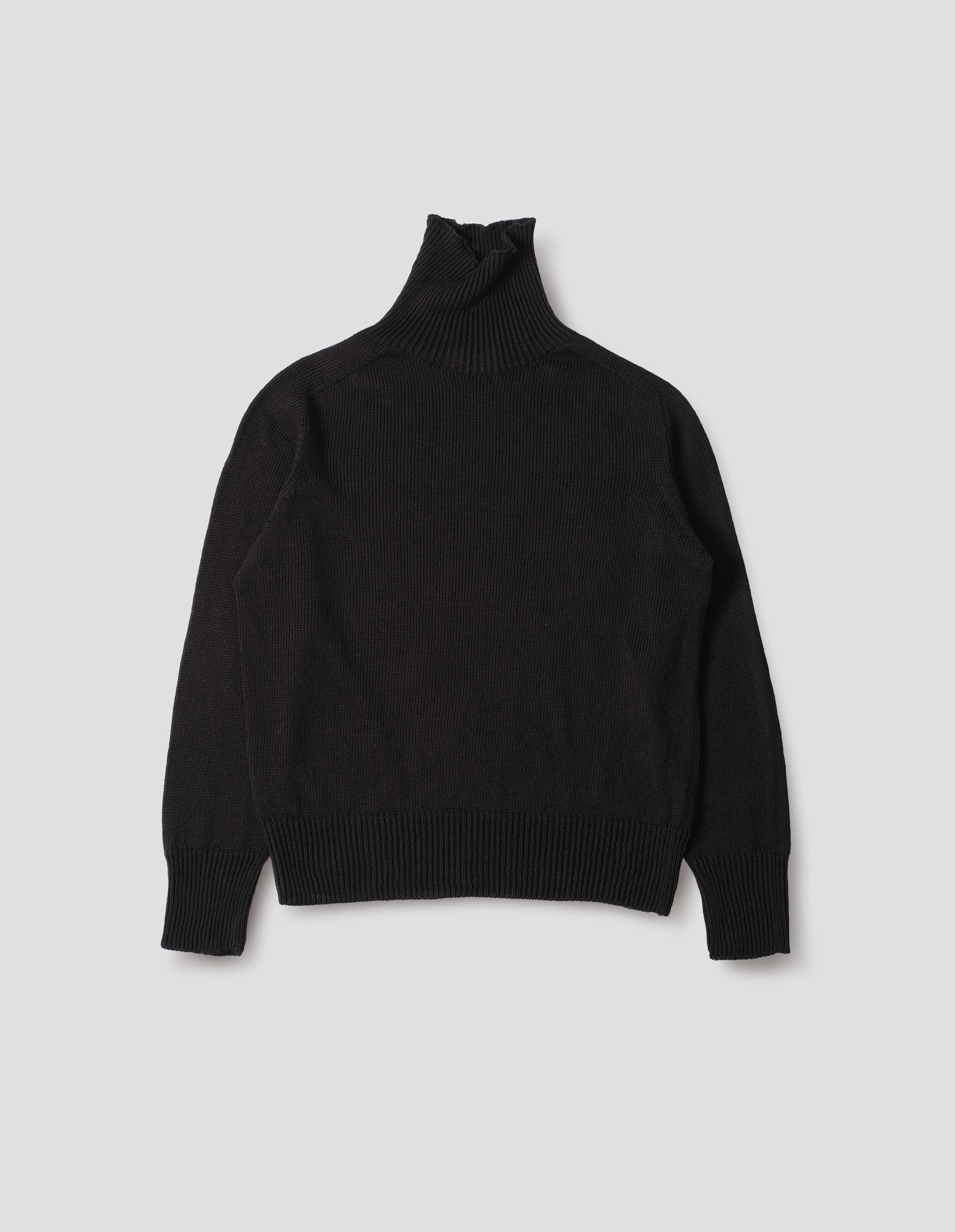 Black linen cotton Seamless Roll Neck | Margaret Howell