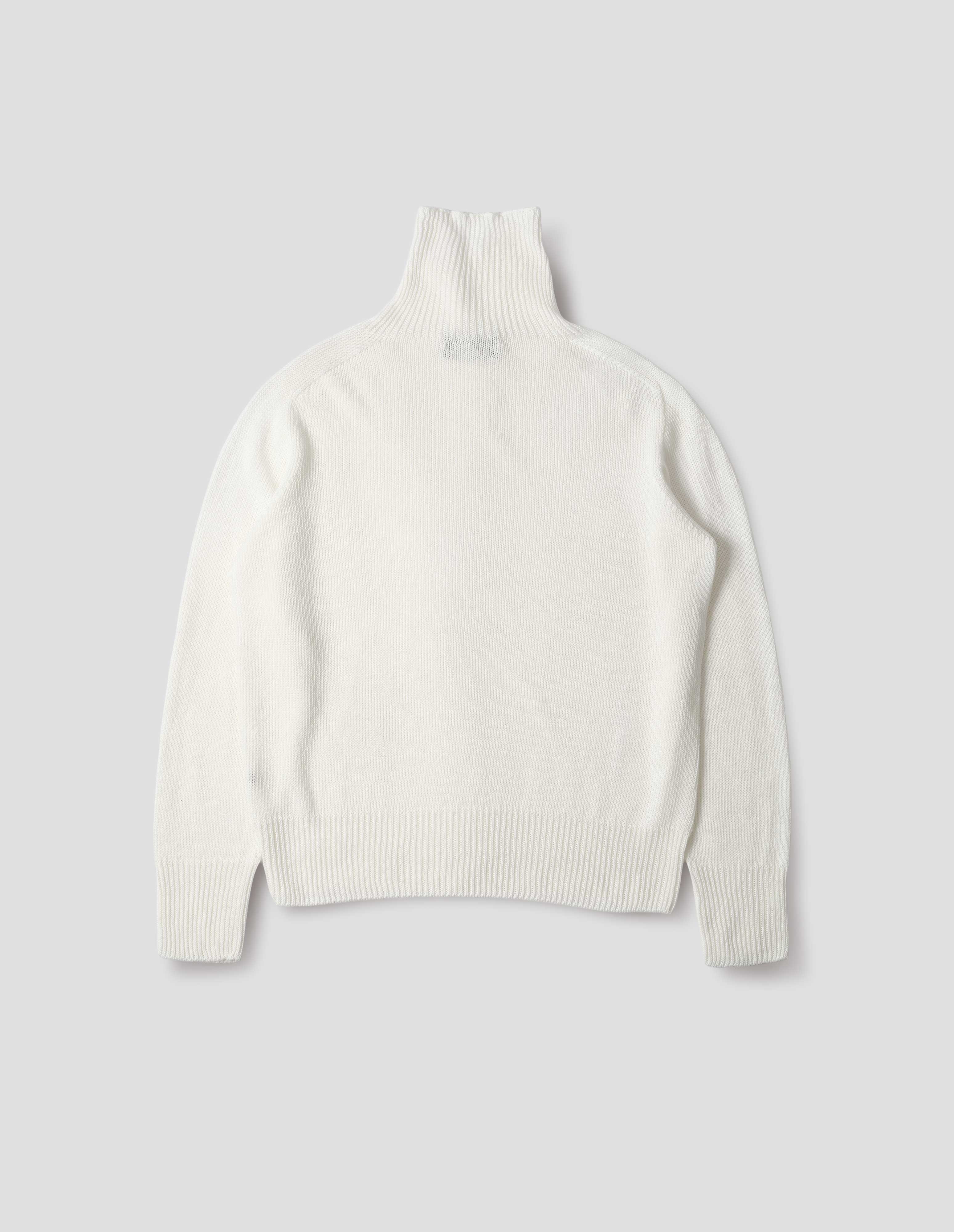 Ecru linen cotton Seamless Roll Neck | Margaret Howell