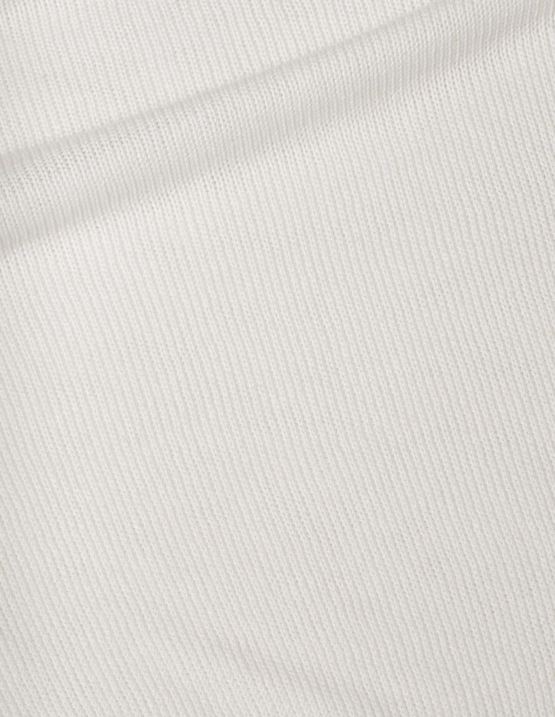 Off white linen cotton roll neck jumper, fabric swatch.