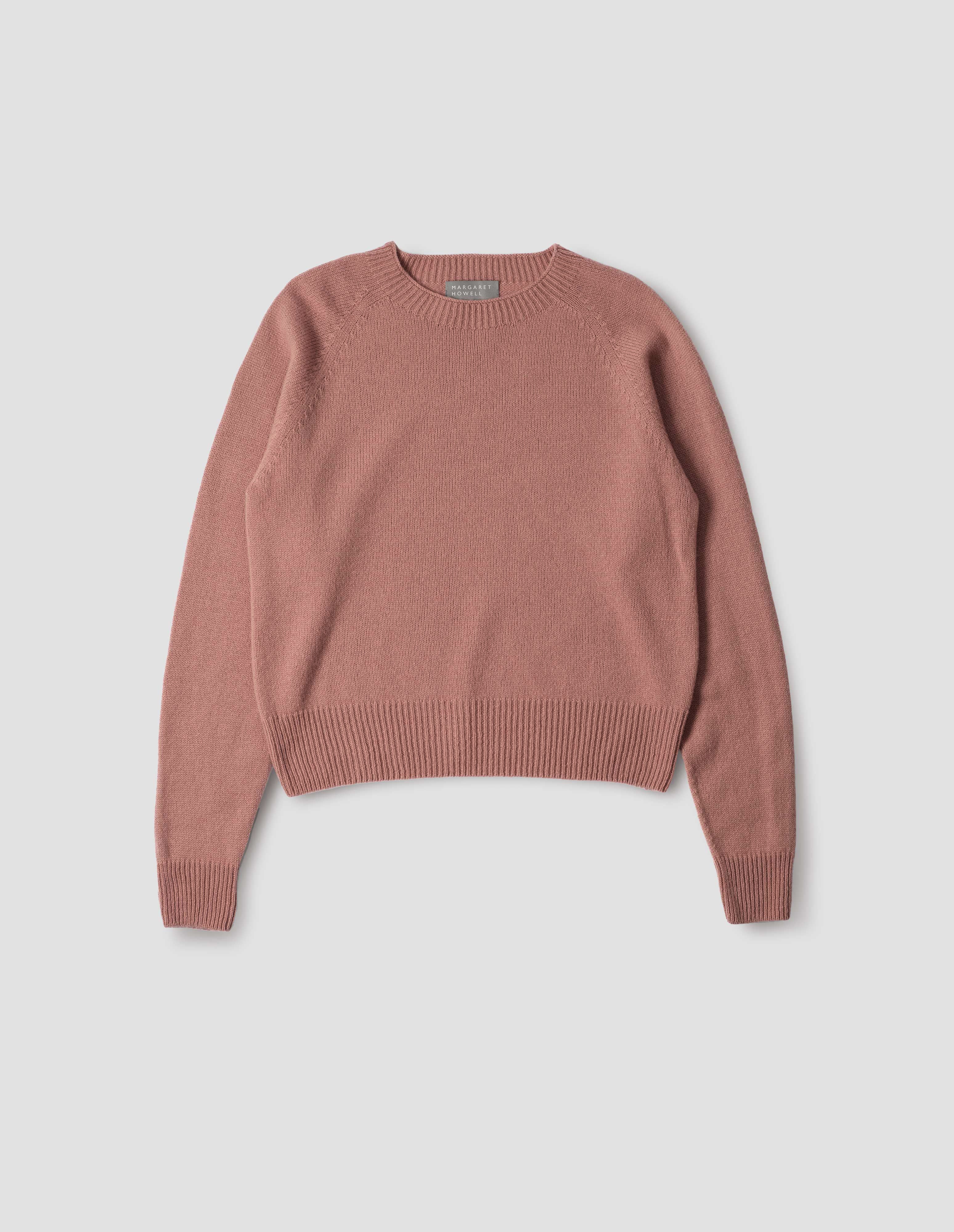 Rose merino cashmere Short Classic Crew Neck | Margaret Howell