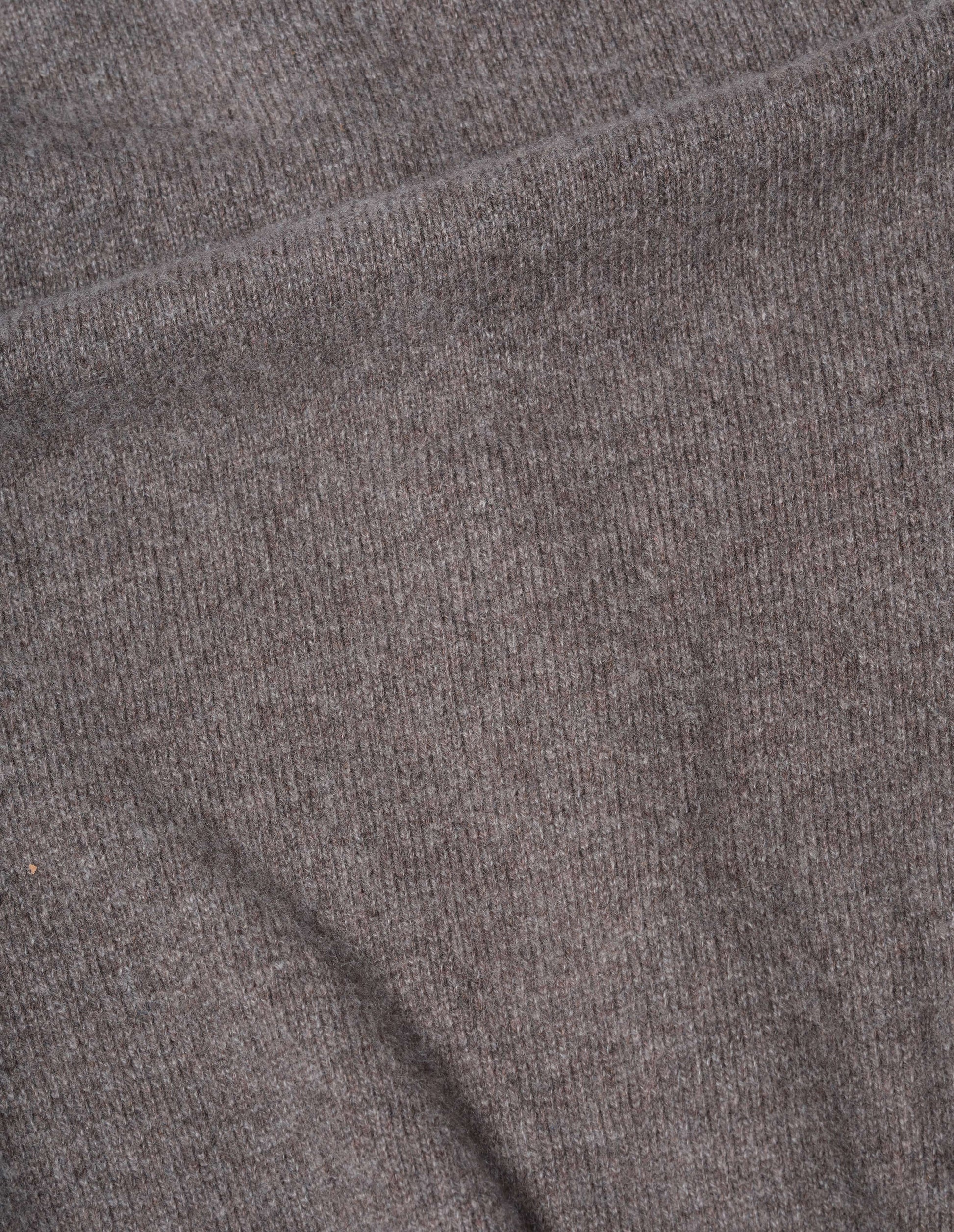 Greyish beige cashmere cotton short sleeve cardigan, fabric swatch.