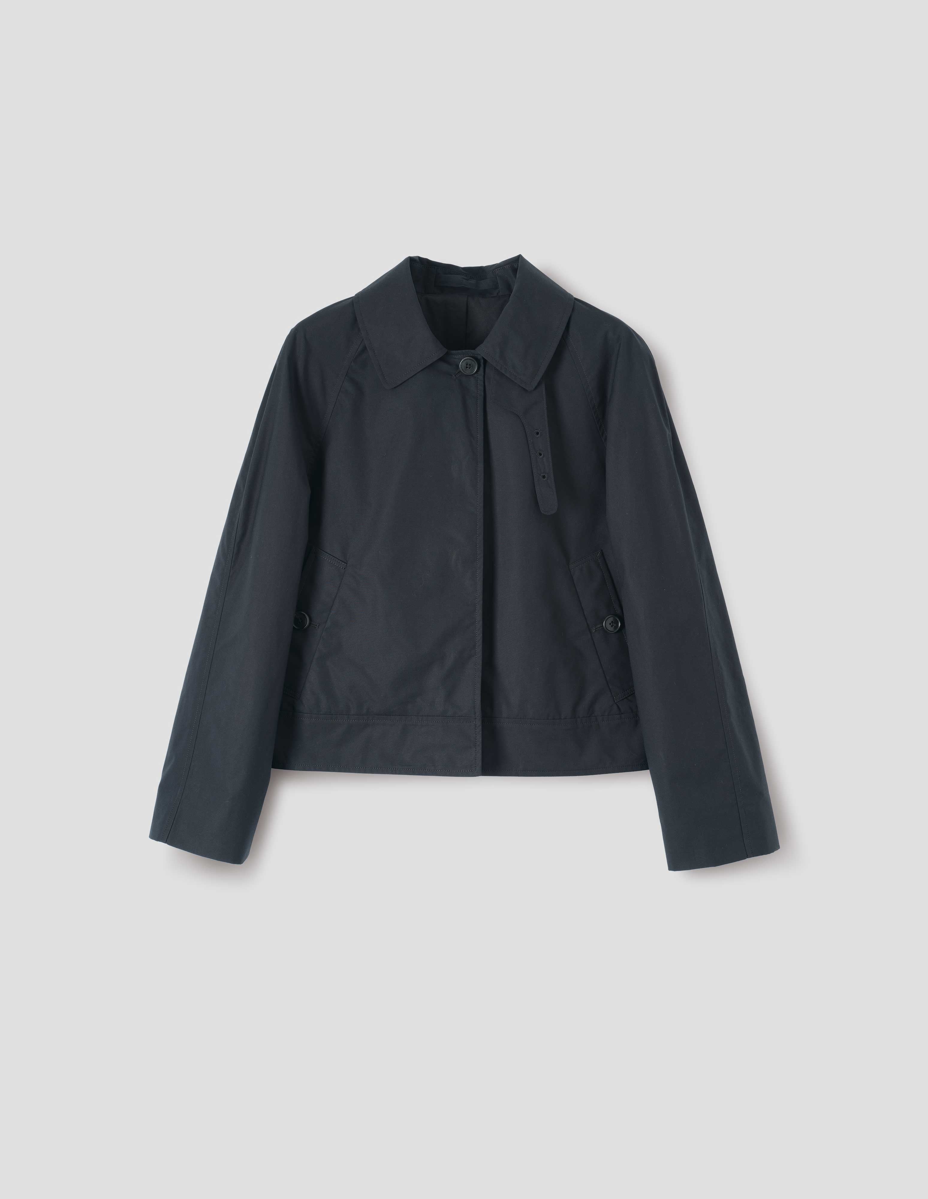 Black ventile dry cotton poplin Short Trench | Margaret Howell