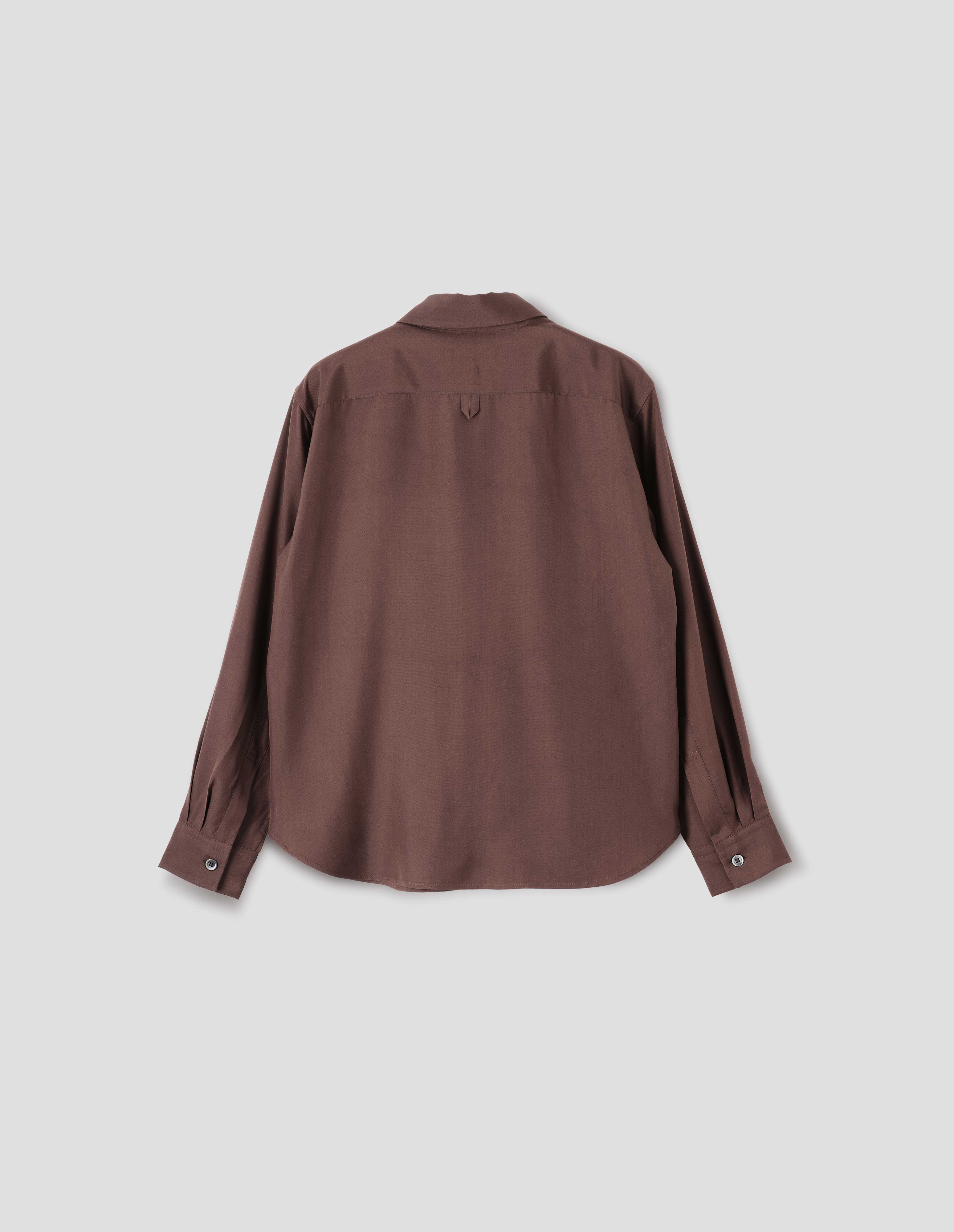 Rich brown matt silk Simple Shirt | Margaret Howell