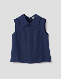 SLEEVELESS TOP | SHIRTING LINEN | DEEP BLUE