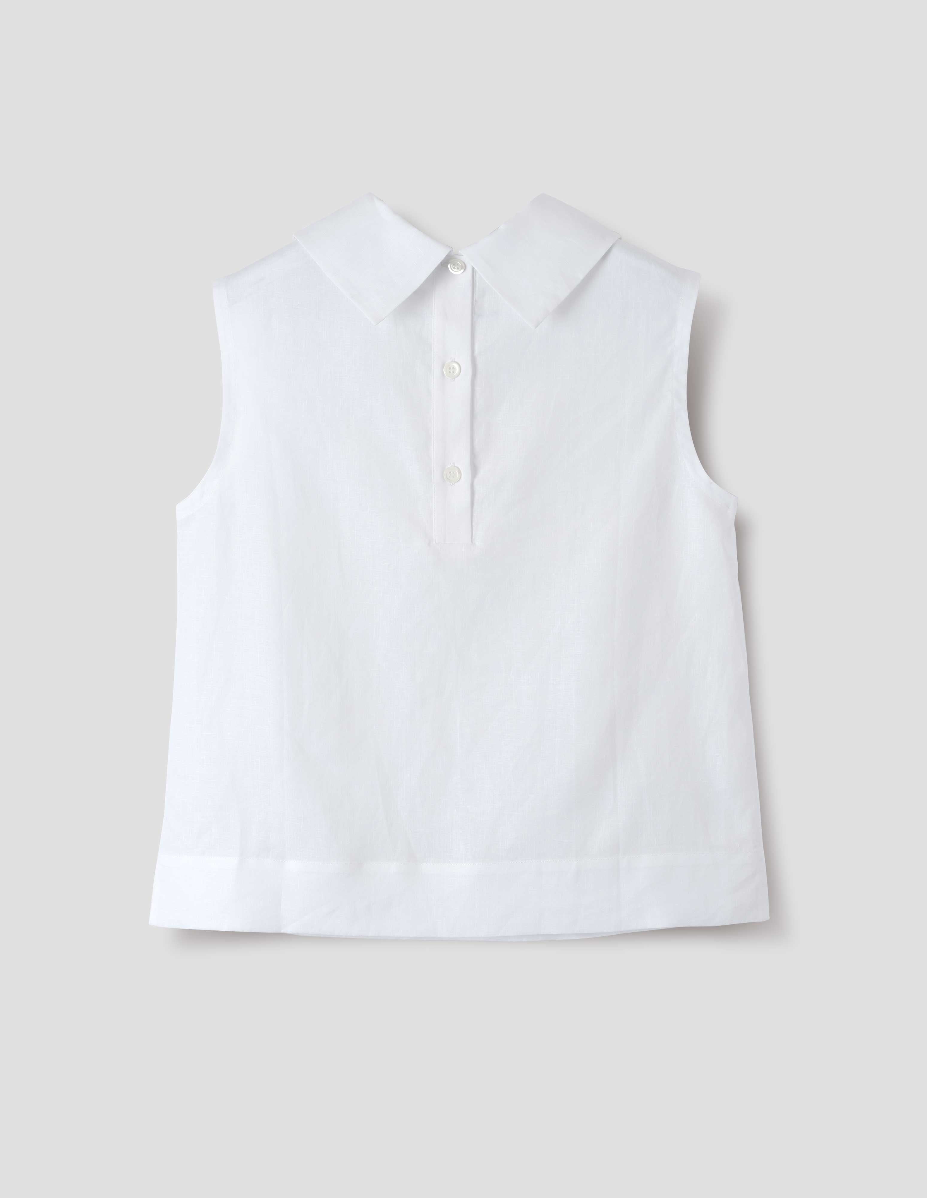 トップス MARGARET HOWELL HIGHDENSE SHIRTING LINEN White shirting linen Sleeveless Top | Margaret Howell