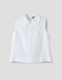 SLEEVELESS TOP | SHIRTING LINEN | WHITE