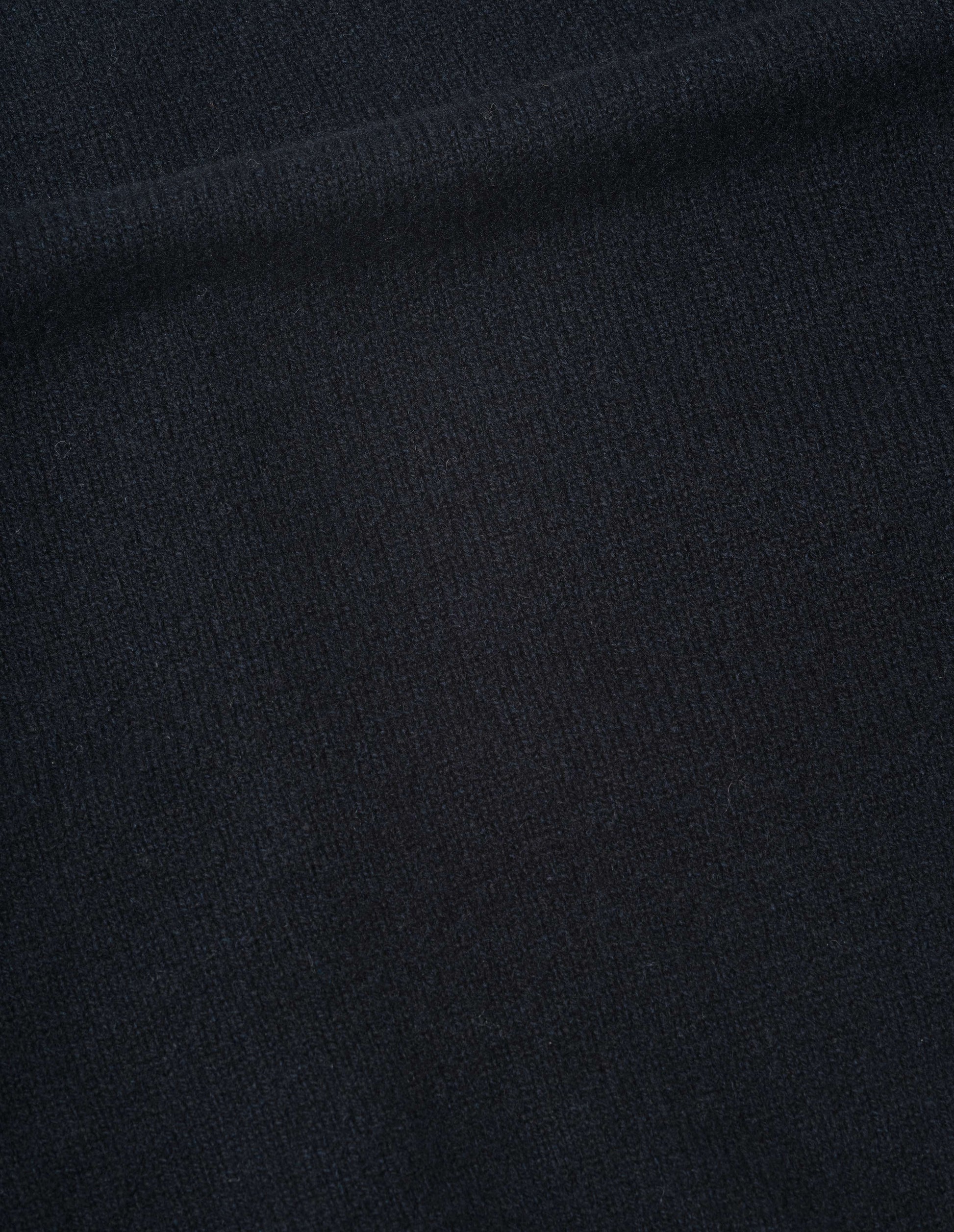 Dark navy twist long sleeve merino cashmere cardigan, fabric swatch. 