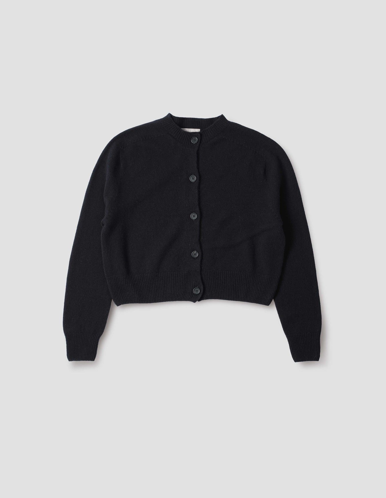 Dark navy merino cashmere Small Crew Neck Cardigan | Margaret Howell