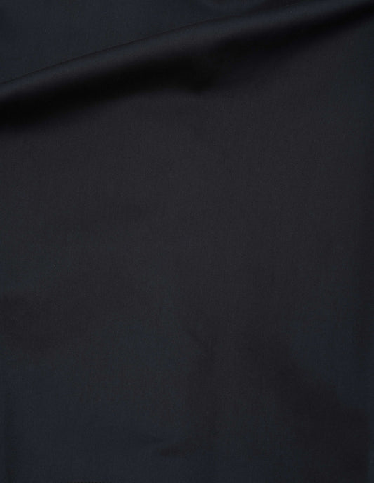 Black cotton silk satin skirt fabric swatch.