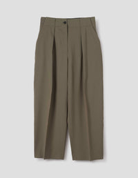 WIDE BELT LOOP TROUSERS | HIGH TWIST WOOL | MOUSE