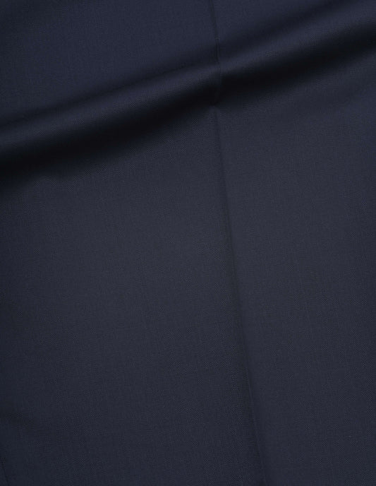 Dark navy wool trousers fabric swatch.