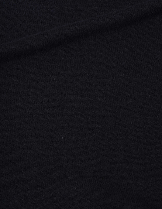 Black merino cashmere bed shawl, fabric swatch.