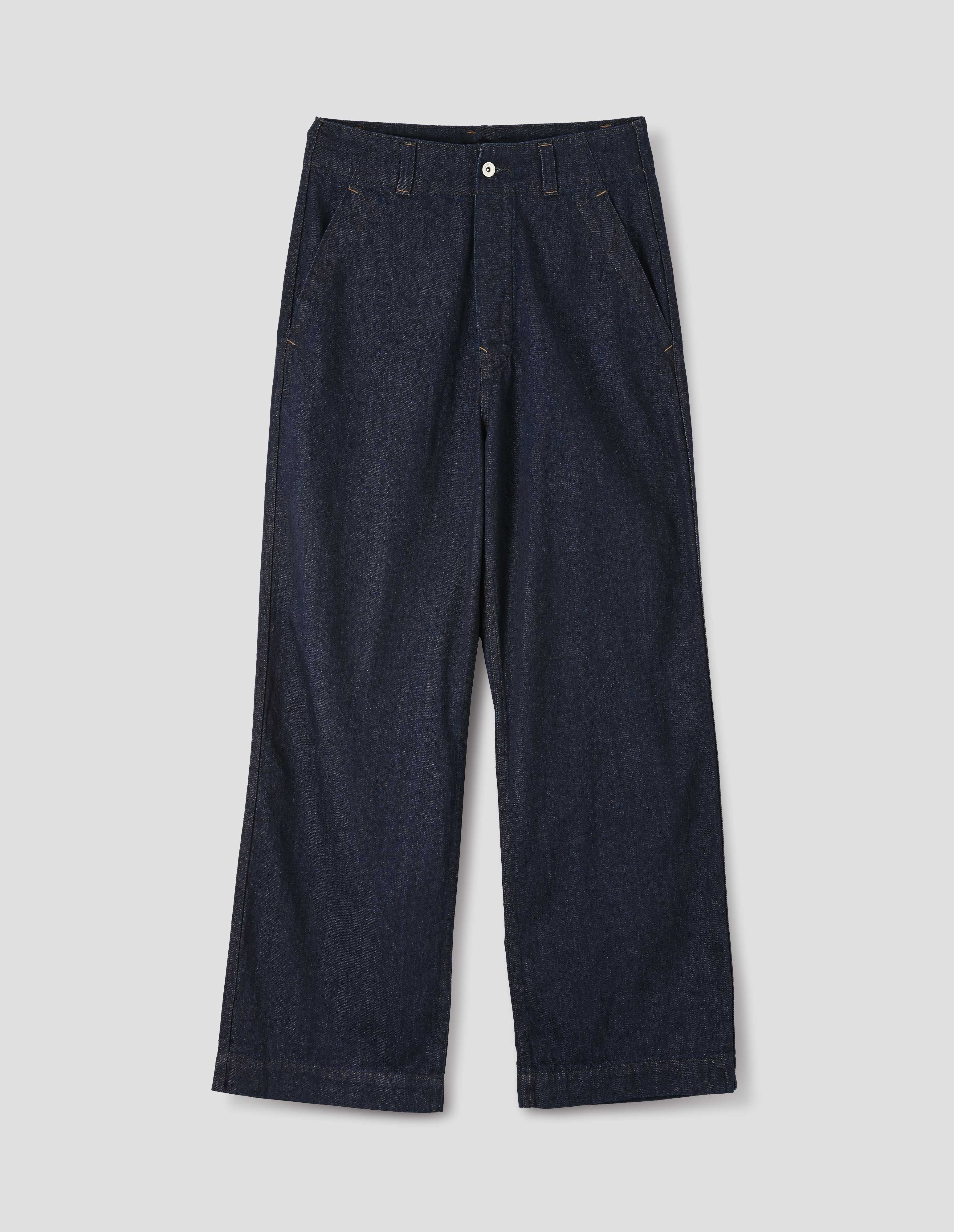 Indigo light denim twill Wide Leg Jeans | MHL. by Margaret Howell