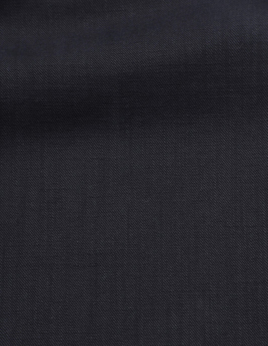 Dark blue indigo twill trousers fabric swatch.