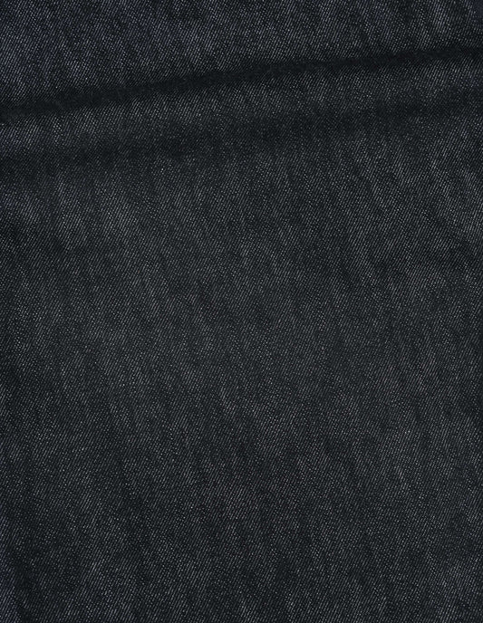 Black denim twill jeans, fabric swatch.