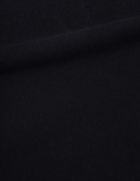 Black merino and cashmere bed cardigan, fabric swatch.