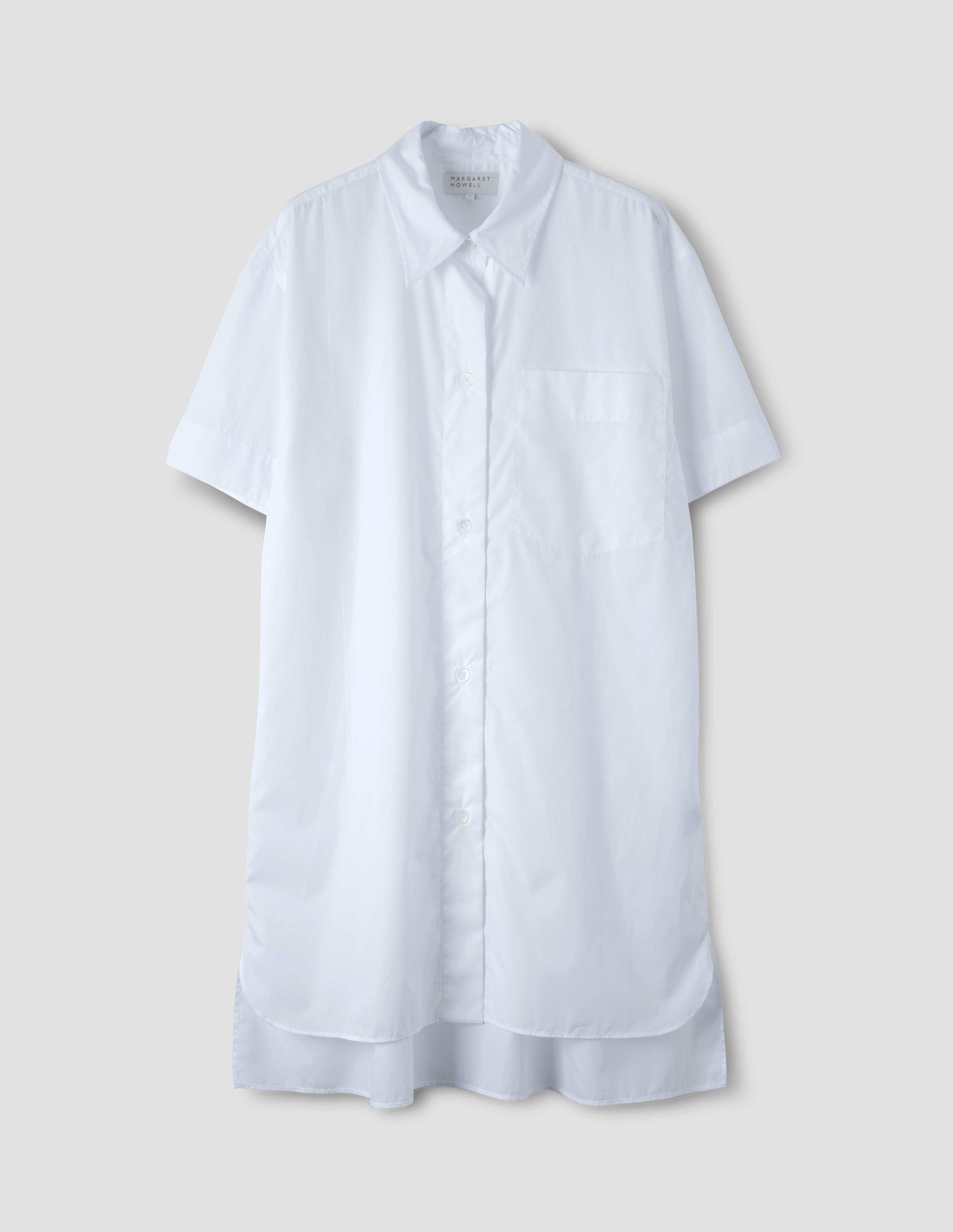 White lightweight cotton Short Sleeve Nightshirt Margaret Howell