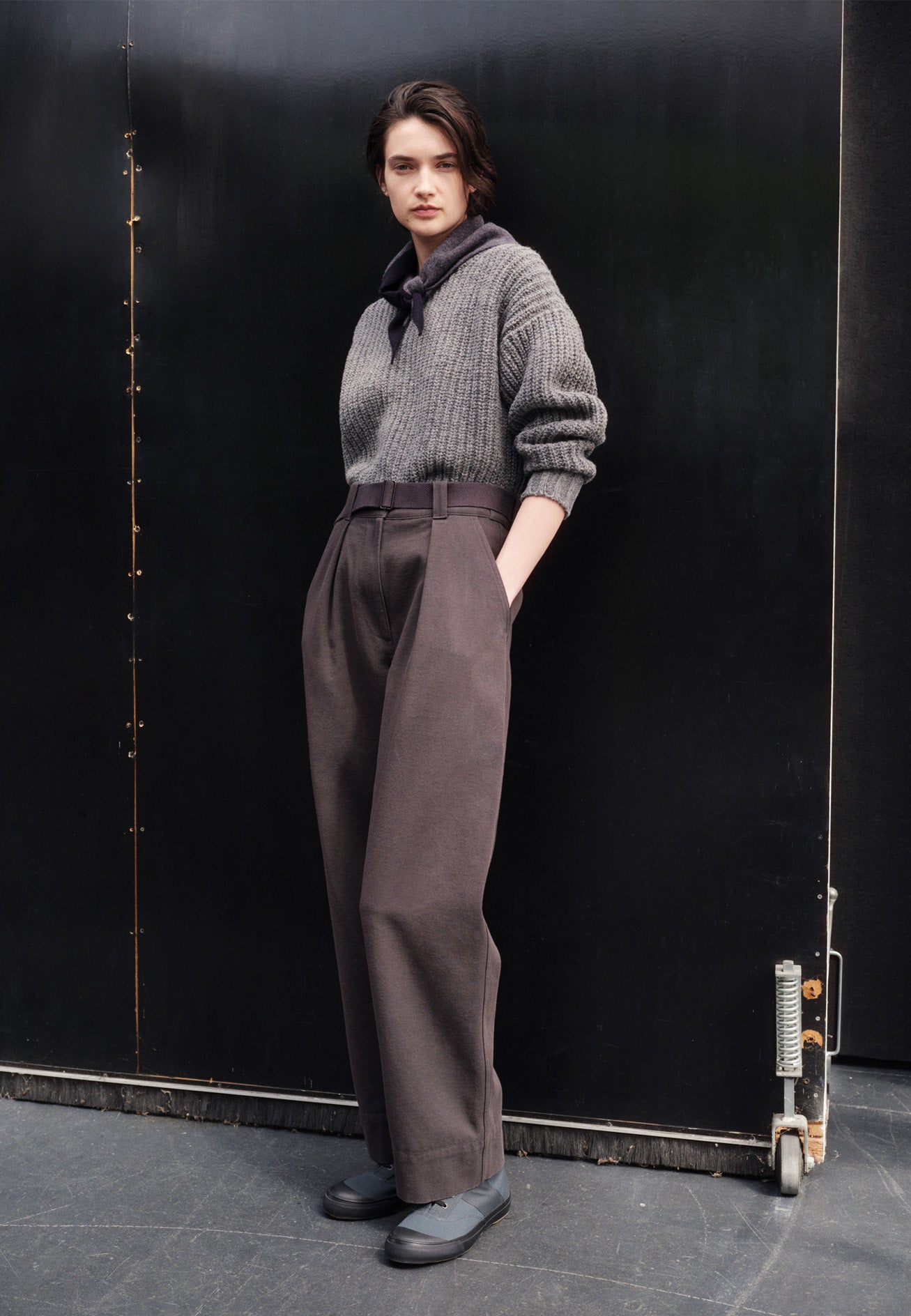 hiro_yukie03 　 MARGARET HOWELL Grey recycled wool Cropped Fishermans Crew | MHL. by