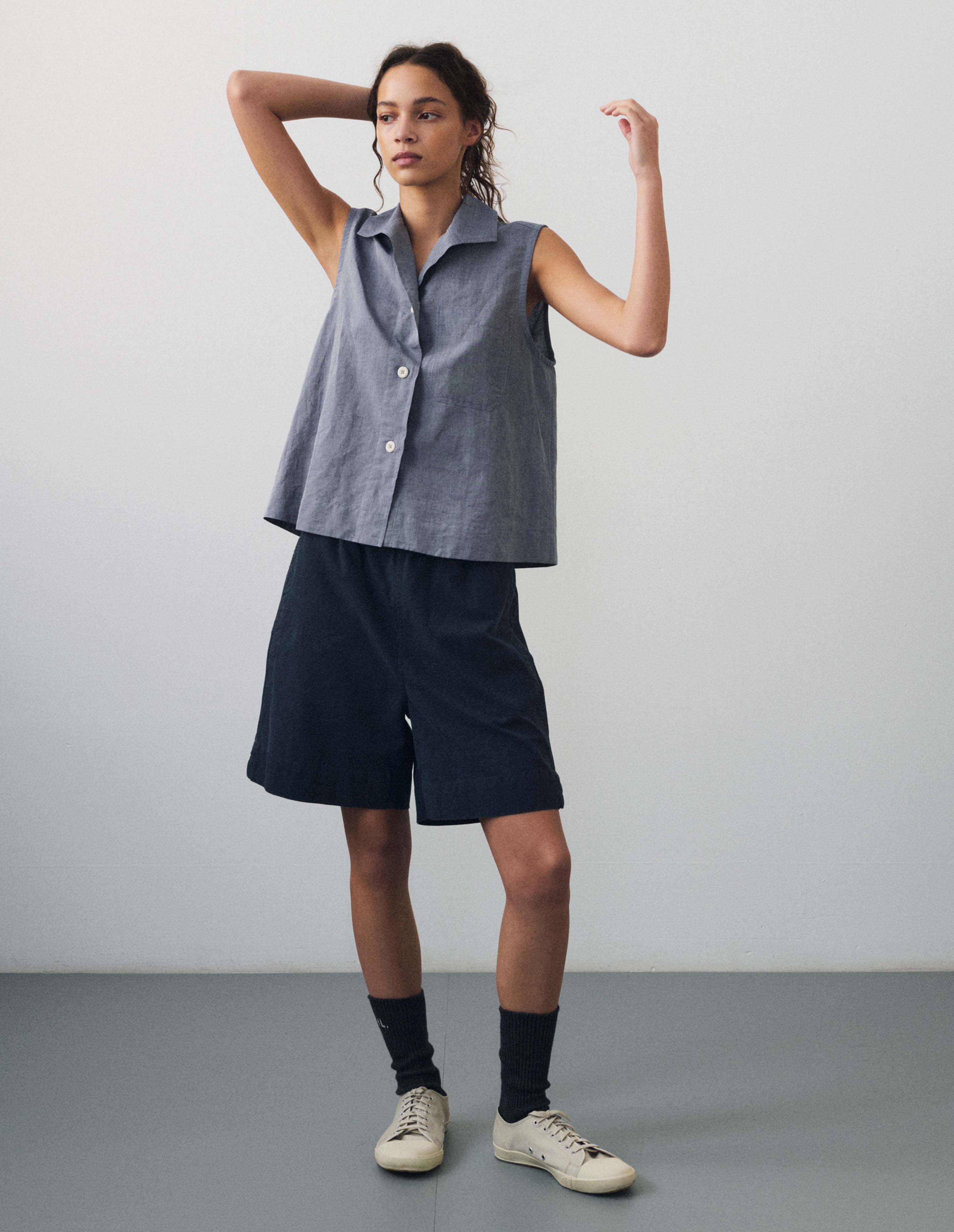 Ink washed cotton ripstop Scout Shorts | MHL. by Margaret Howell